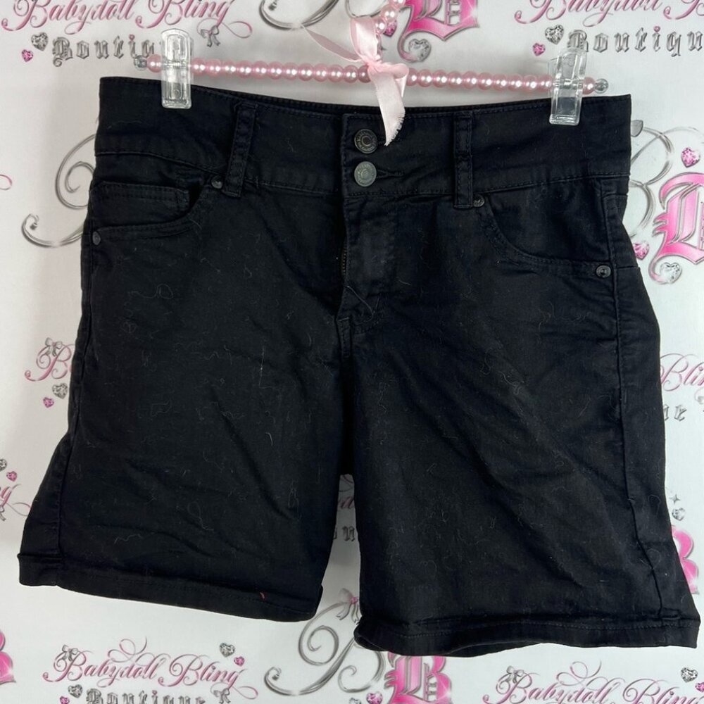 Warehouse one bottoms up mid sho shorts Classic Black Women's Jean Shorts cargo